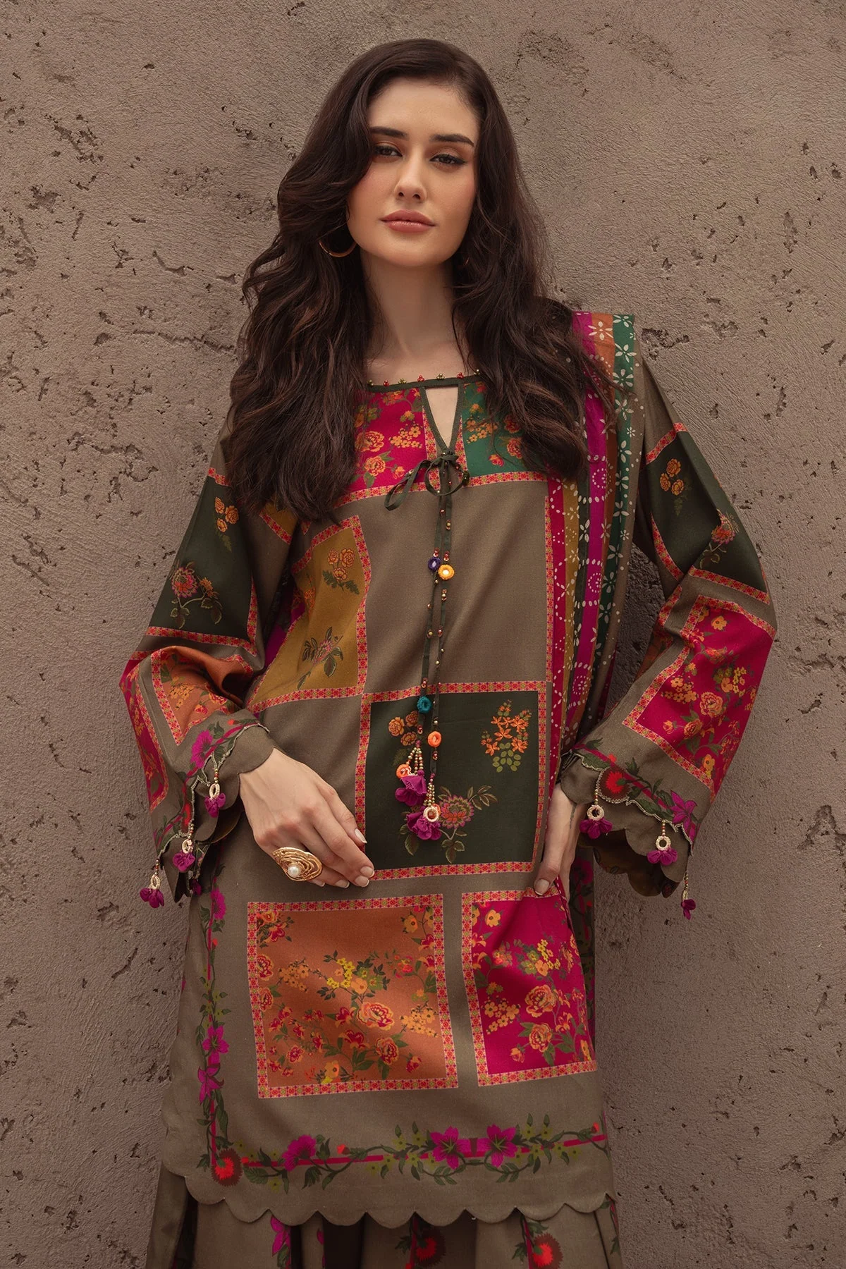 Long Length Printed Dress 2PC - 865