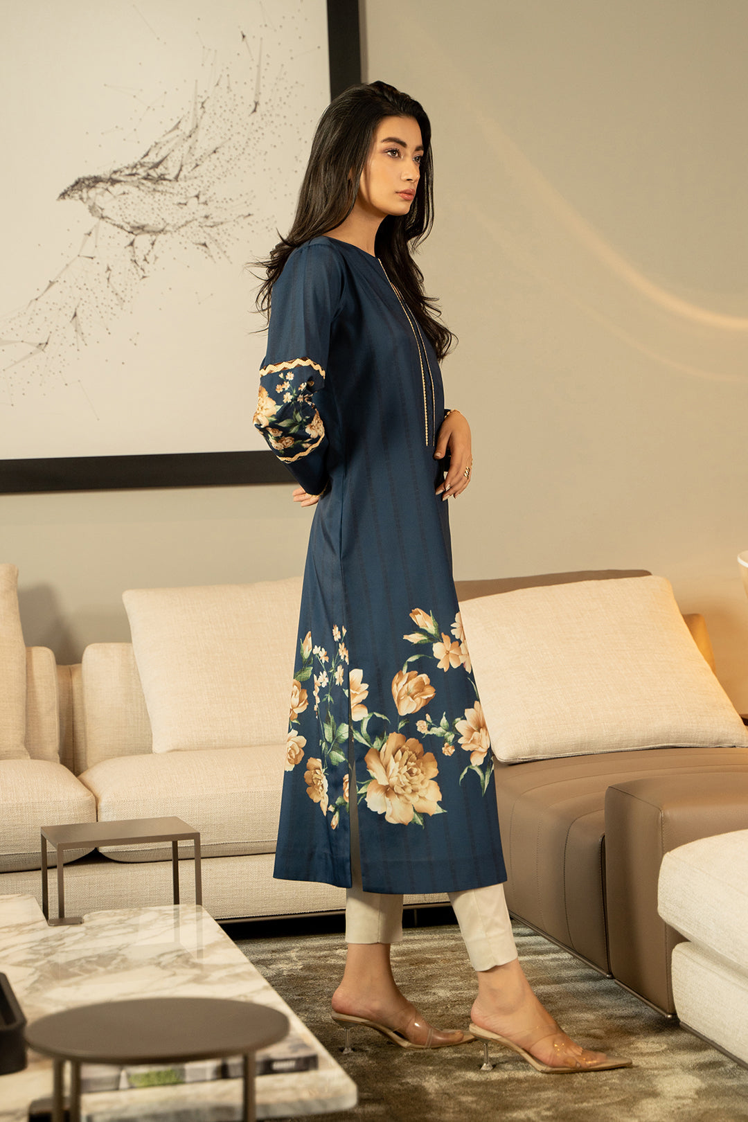 Long Length Printed Dress 2PC - 863