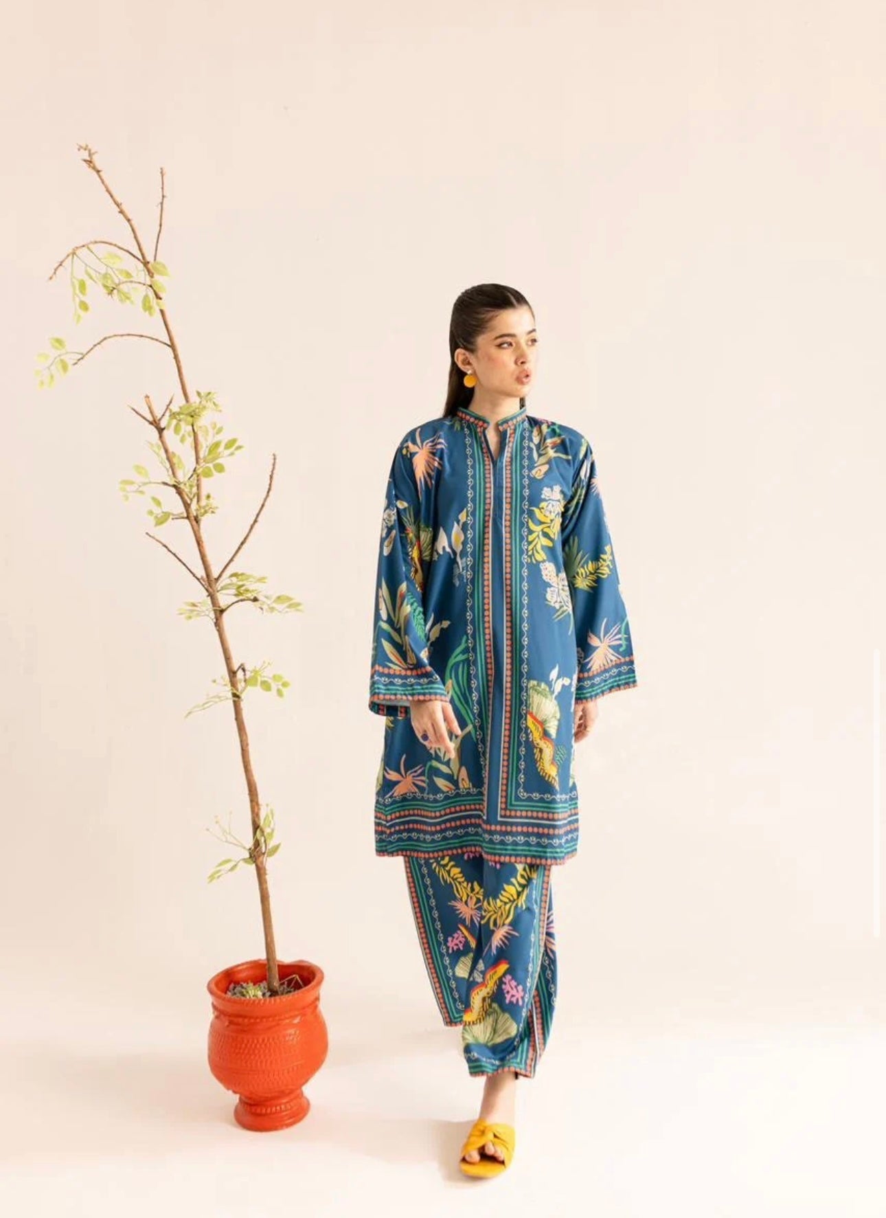 Blue CO-ORD SET Digital Printed - 807