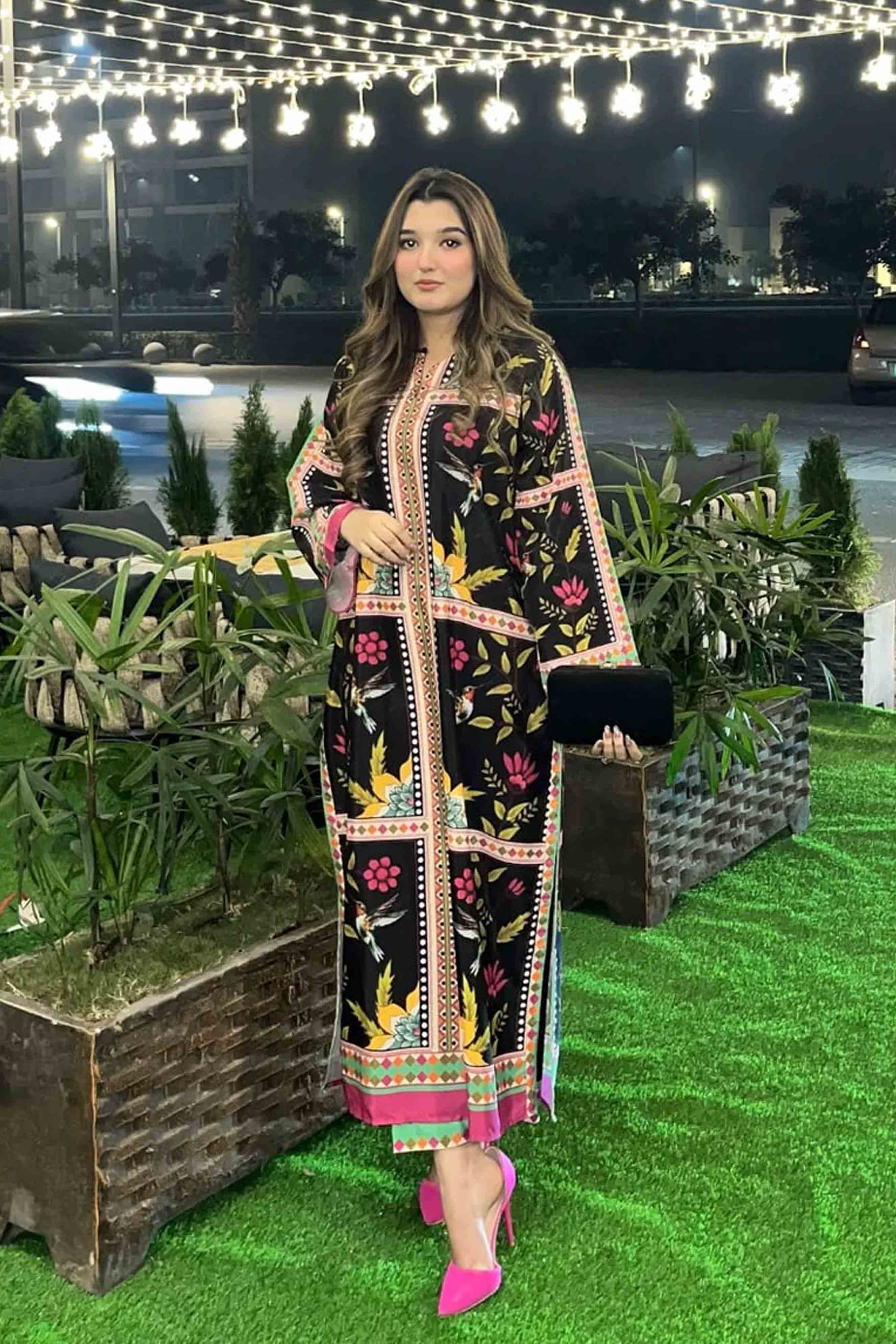 Best Selling Digital Printed Dress In Black Color 2Pcs - 826