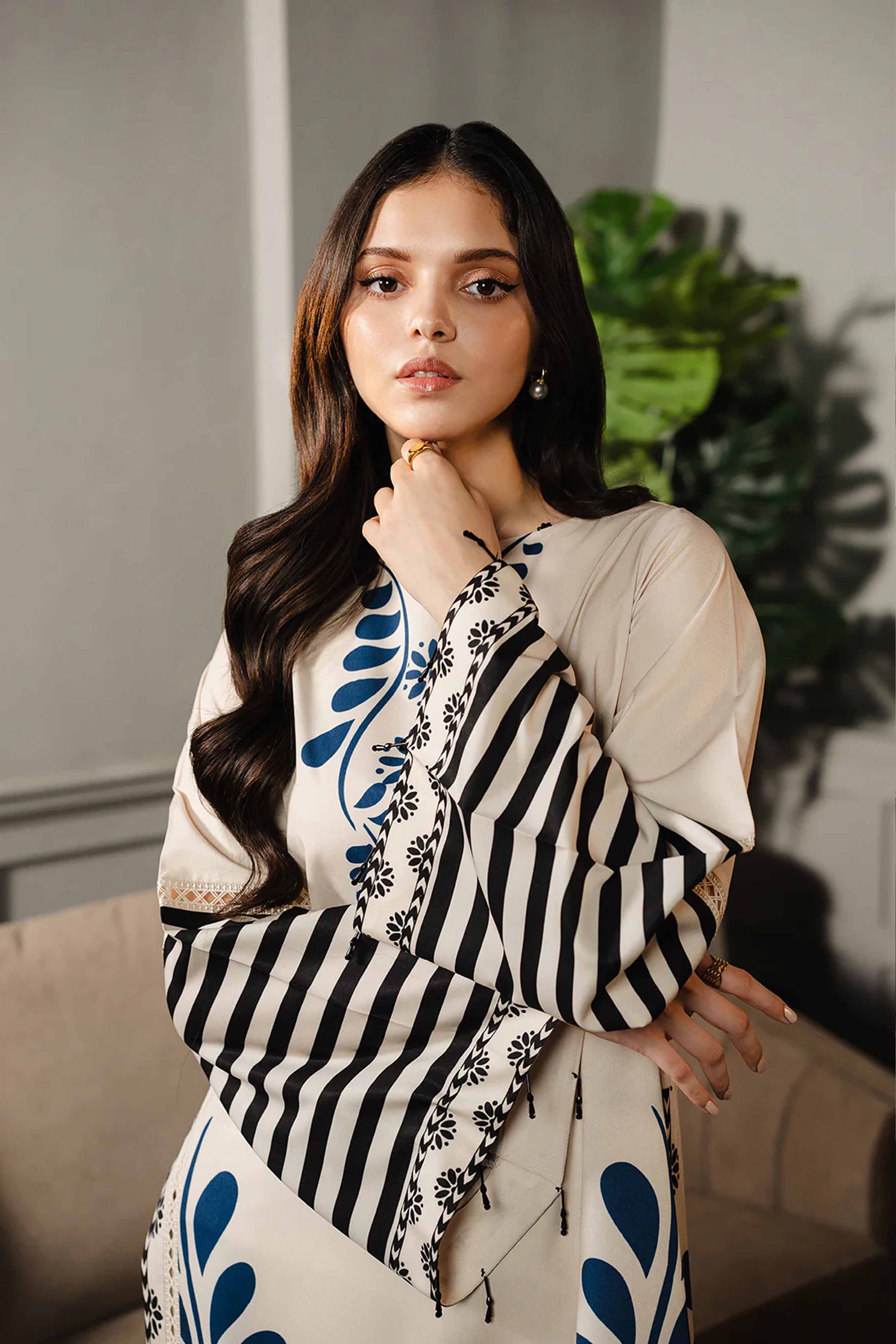 LULU Most Loved Printed Dress 2Pcs - 829