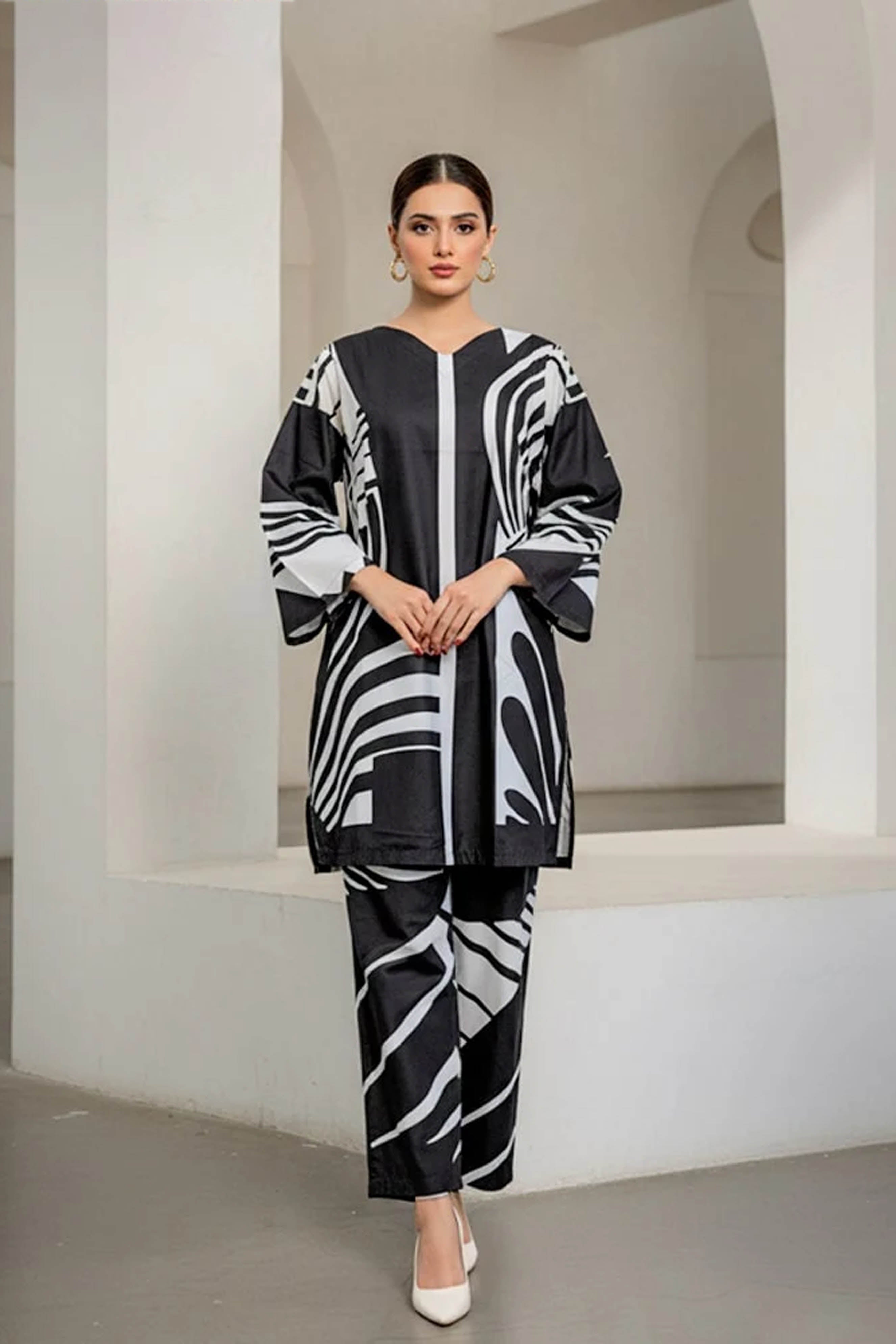 Digital Printed Dress 2PC - 838