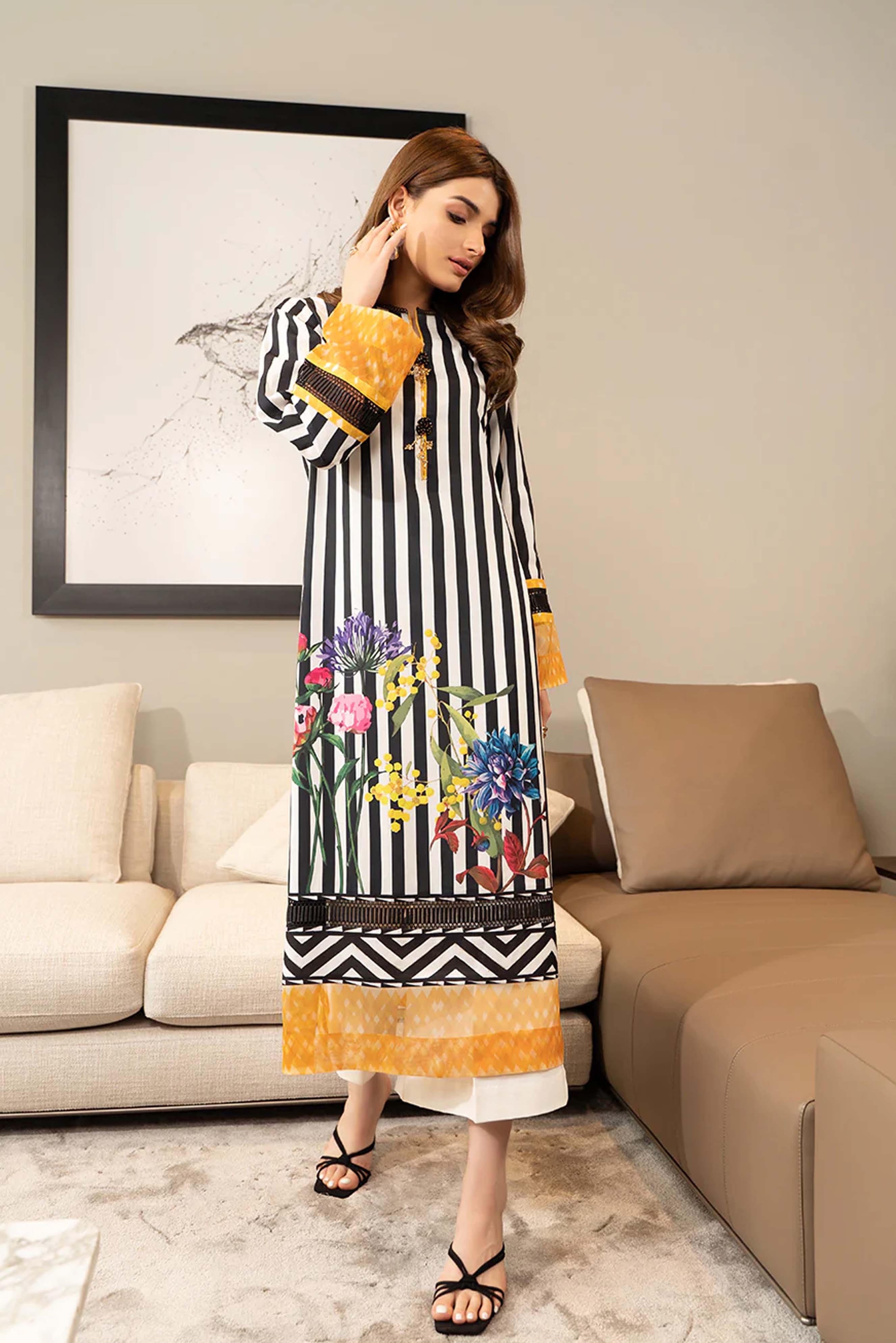Digital Printed Dress 2PC - 858