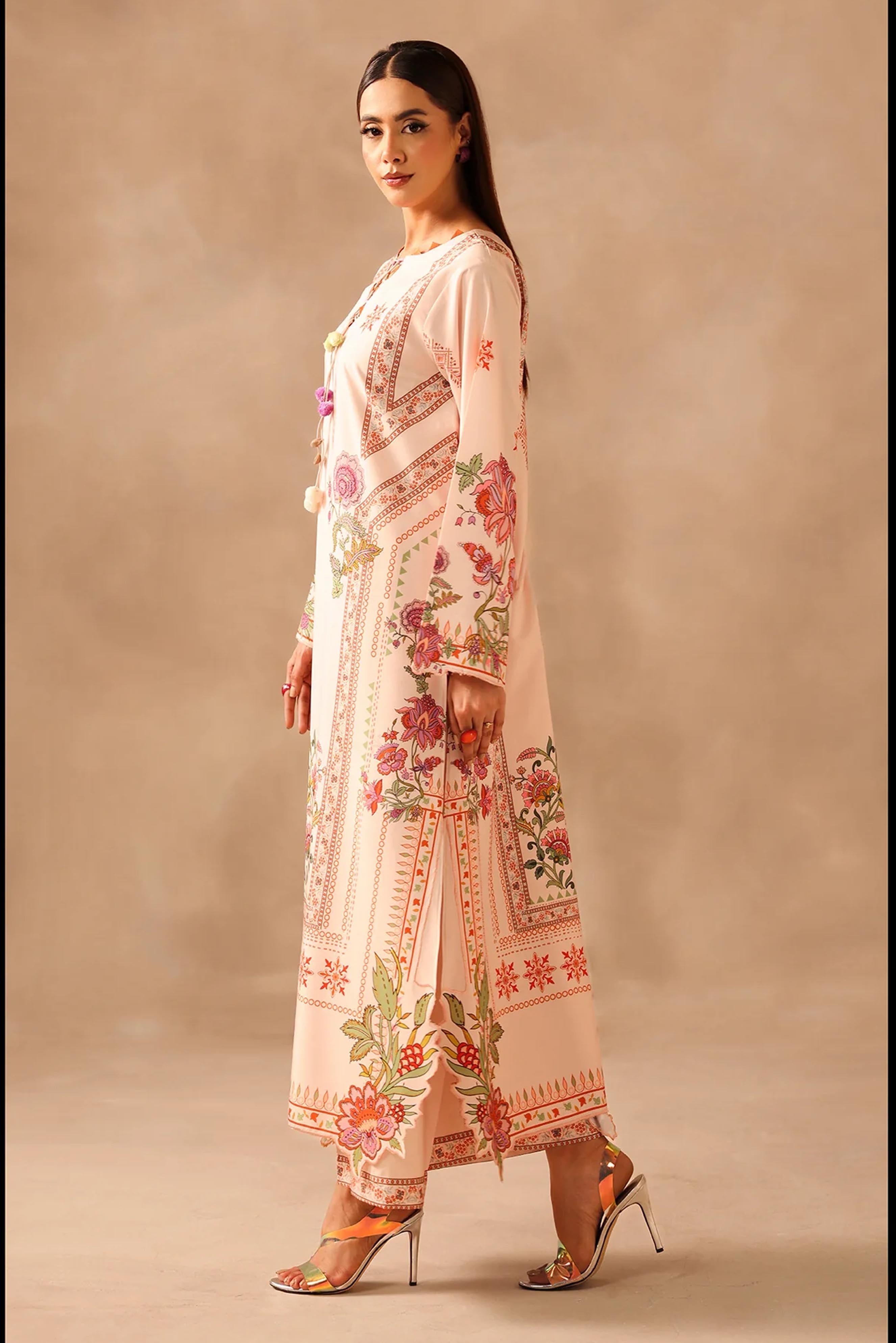 Long Length Printed Dress 2PC - 862