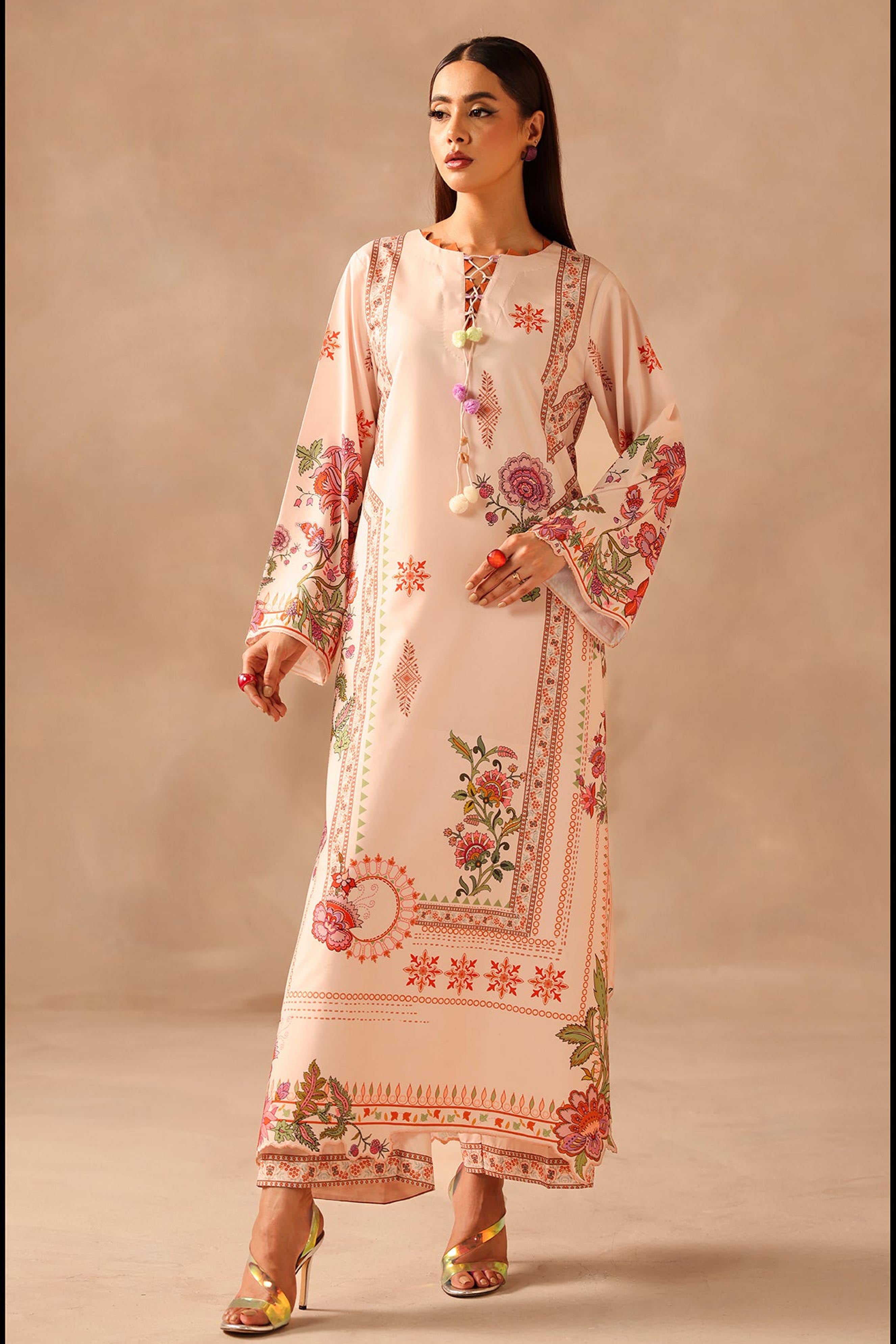 Long Length Printed Dress 2PC - 862