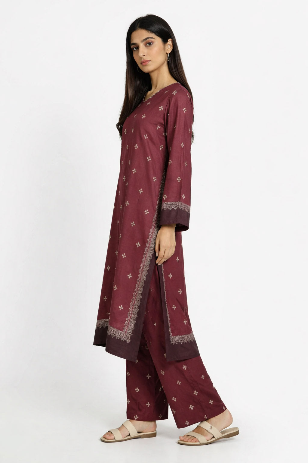 Maroon Color Bana Doria Lawn 2PC - 872