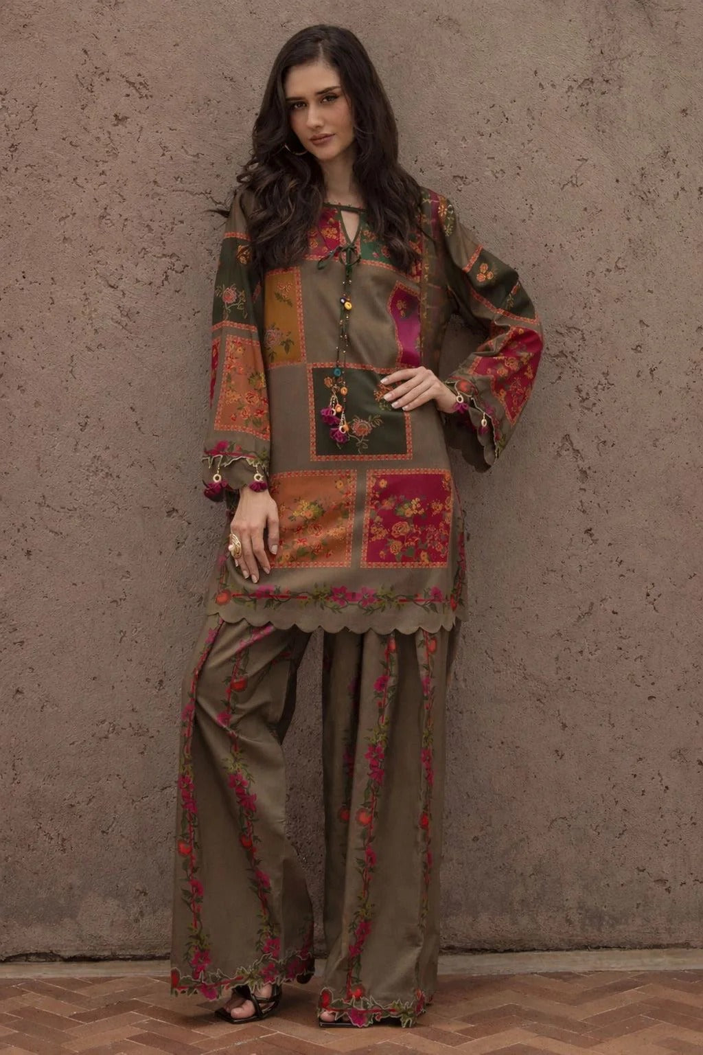 Long Length Printed Dress 2PC - 865