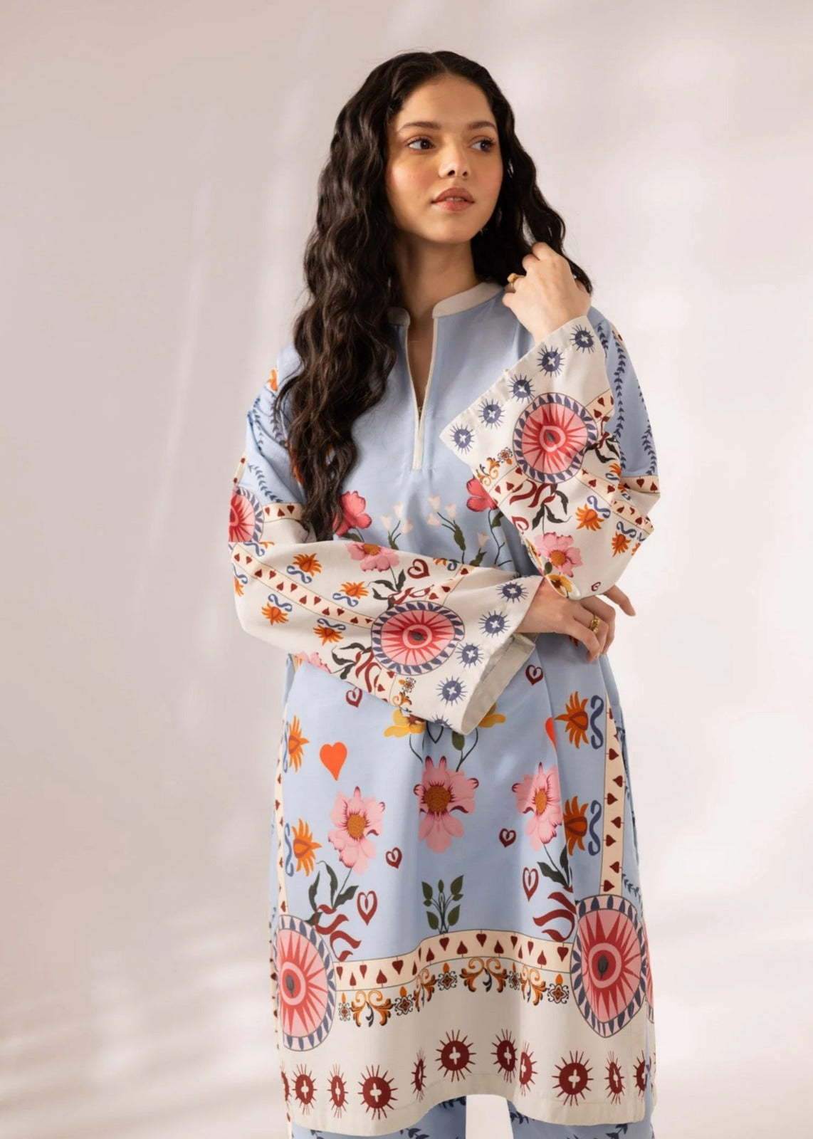 Long Length Printed Dress 2PC - 864