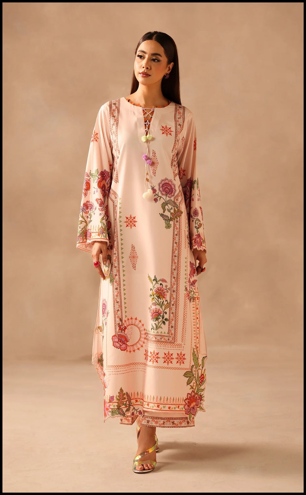 Long Length Printed Dress 2PC - 862