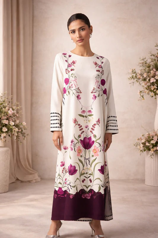 LULU Best Seller Printed Dress 2PC -861