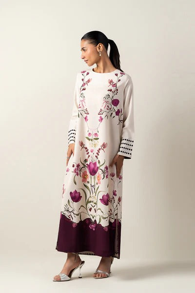 LULU Best Seller Printed Dress 2PC -861