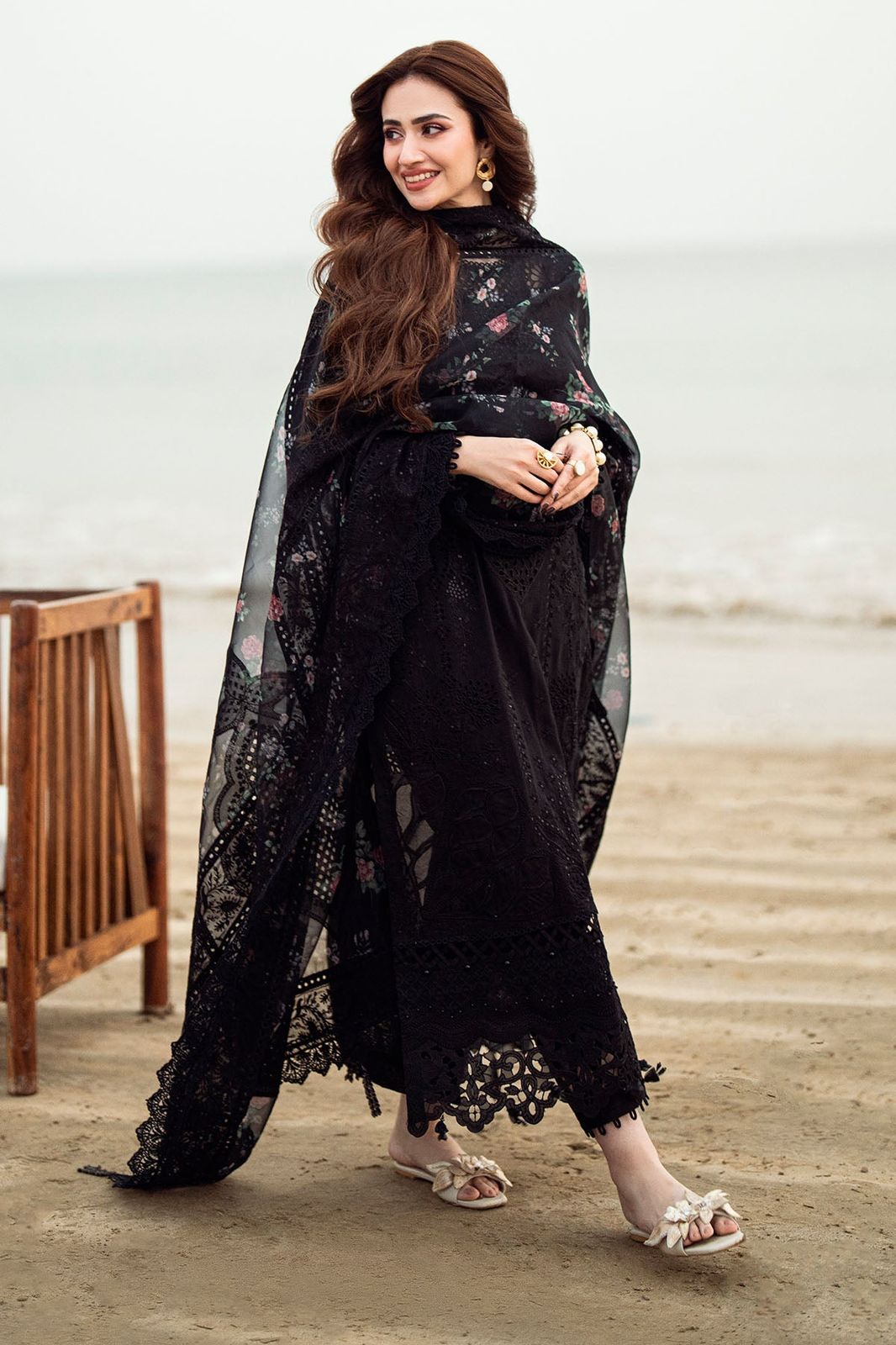 Elegance Luxe Chikankari Embroidered 3-Piece Winter Set