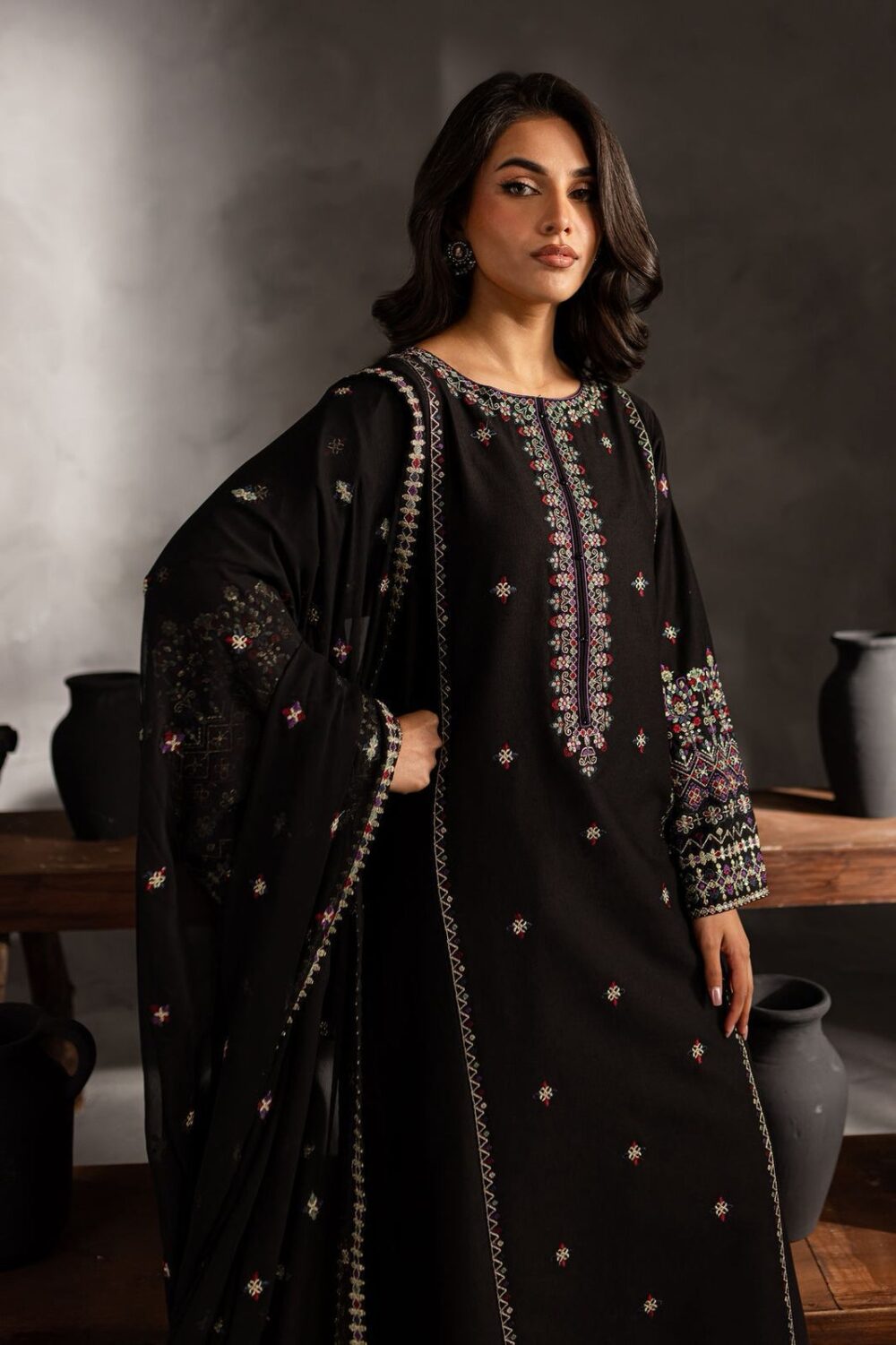 Regal Dhank Embroidered 3-Piece Winter Set - Image 3