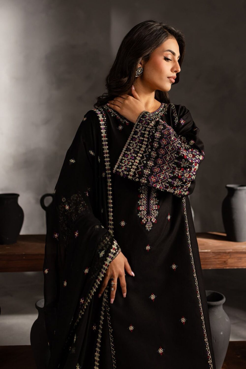 Regal Dhank Embroidered 3-Piece Winter Set - Image 4