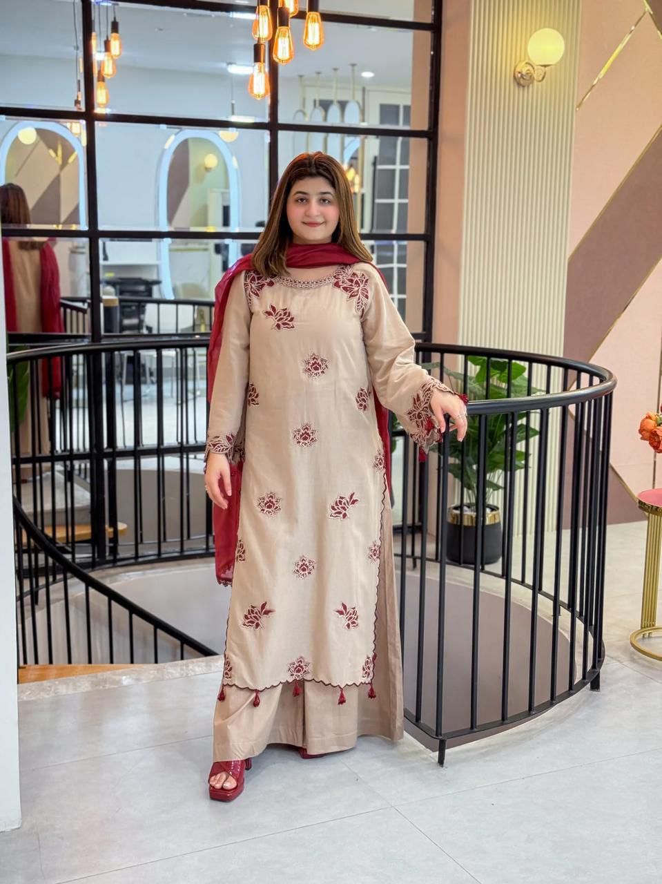 Winter Grace Embroidered 3-Piece Set